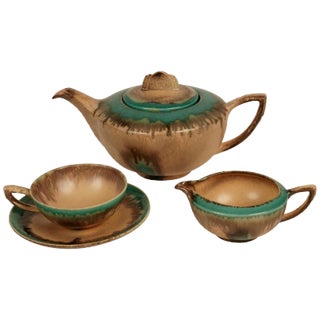 Cabana Style Ceramic Tea Set, Germany, 1920s, Set of 15 For Sale