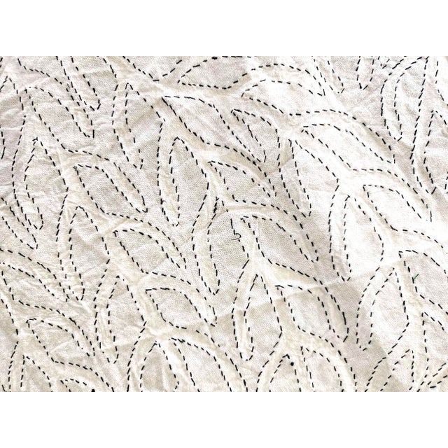 Off-white Artisan Hand-Stitched Appliqué Tree of Life Wall Hanging For Sale - Image 8 of 8