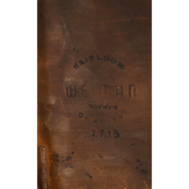 1930s Antique Weiman English Regency Mahogany Leather Top Side Table End Accent Table For Sale - Image 15 of 17