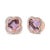 Contemporary 18K Rose Gold 3/8 Cttw Diamond and 11x11mm Clover-Cut Purple Amethyst Gemstone Clover Halo Stud Earrings (G-H Color, SI1-SI2 Clarity) For Sale - Image 3 of 5