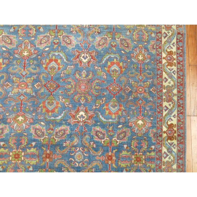 Blue Zabihi Collection Blue Antique Persian Tabriz Rug For Sale - Image 8 of 12