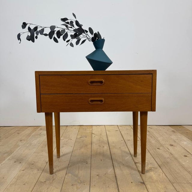 Danish Teak Nightstand with Two Drawers, 1960 For Sale - Image 9 of 9