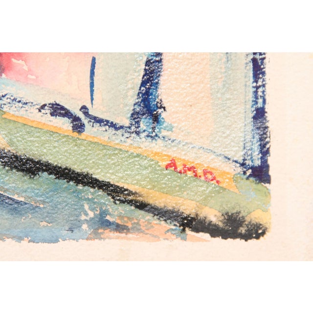 Abstract Vintage Abstract Fauvist Colorful Cityscape Painting For Sale - Image 3 of 9