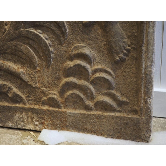 Large 17th Century French Cast Iron Heraldic Fireback, the House of Lorraine For Sale - Image 11 of 18