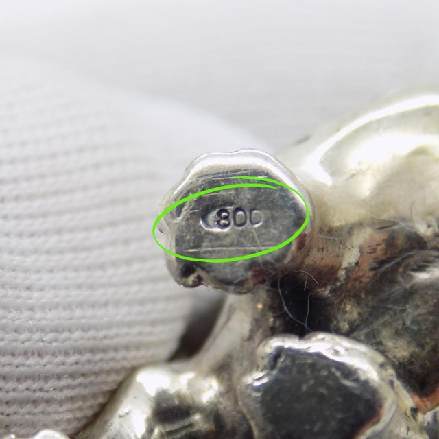 Vintage Italian Handmade Genuine Silver Elephant Figurine Sculpture Miniature For Sale - Image 9 of 11