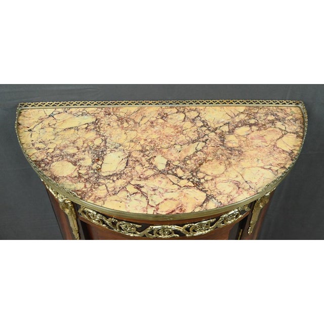 Small Mid-19th Century Louis XVI Marquetry Parlor Cabinet For Sale - Image 5 of 18