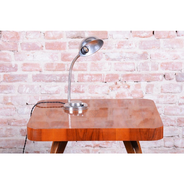 1930s Czech Bauhaus Table Lamp in Chromed Steel and Aluminium by J. Vorel, 1930s For Sale - Image 5 of 13