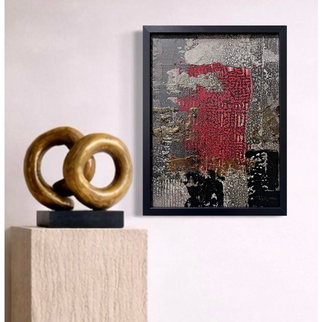 This original mixed-media abstract painting by J. Kent Martin is inspired by aerial views of farmland and the ordered...