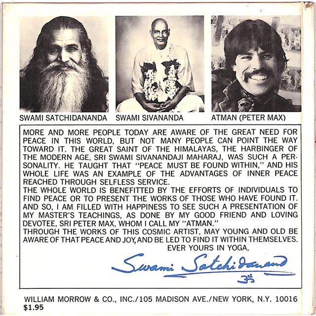 MAX, Peter William Morrow and Company, Inc. 1970 5 3/4" x 5 3/4" God represented in images by artist Peter Max, with the...