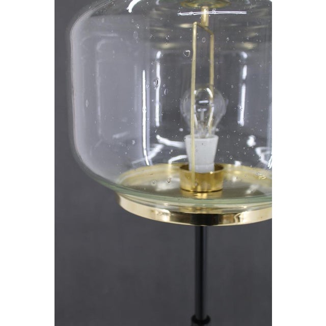 Glass Brass Floor Lamps attributed to Kamenicky Senov, Czechoslovakia, 1970s, Set of 2 For Sale - Image 10 of 18