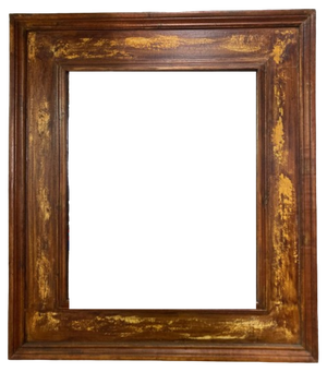 Worn Mirror with Brown-Gold Frame, 1980s