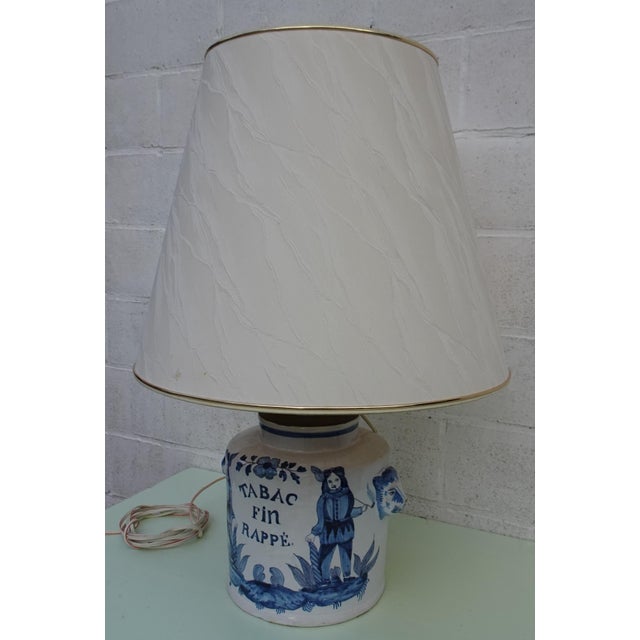 Antique Delftware Ceramic Table Lamp, in Good conditions. Designed before 1890 European Plug (up to 250V).The wiring of...
