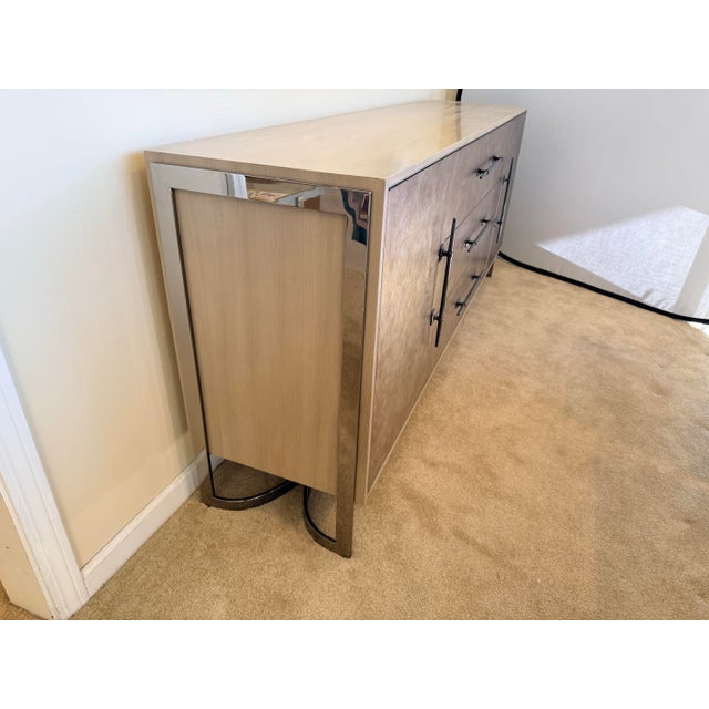 Wood Caracole Foiled Designer Buffet Server Bar Sideboard For Sale - Image 7 of 8