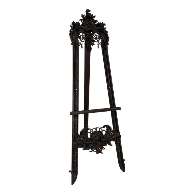 French Rococo Revival Molded Plaster Display Easel, 1880s For Sale