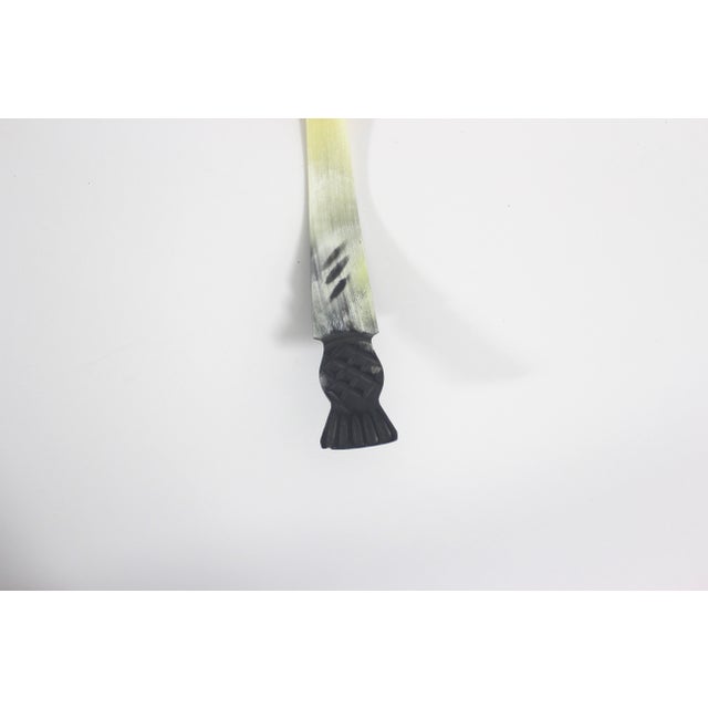 Vintage Carved Natural Horn Scottish Thistle or Pineapple Spoon A For Sale - Image 4 of 9
