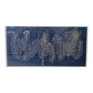 Mid Century Vintage Feathers Nail and Wire Wall Art For Sale