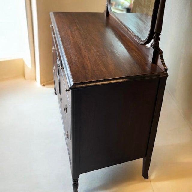 Victorian Restored Late 19th Century Eastlake Victorian 5-Drawer Dresser in "Shaded" Walnut For Sale - Image 3 of 12