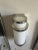Pair of Ralph Lauren Art Deco Style 1-Light Sconces in Polished Nickel and white glass shade. Installed once. Show some...