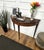 Mid-Century Italian Demi Lune Wood Inlay Wall Console or Side Table, 1960s For Sale - Image 3 of 9