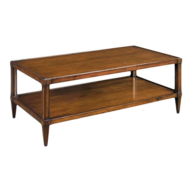 Elin Tiered Cocktail Table in Brown For Sale