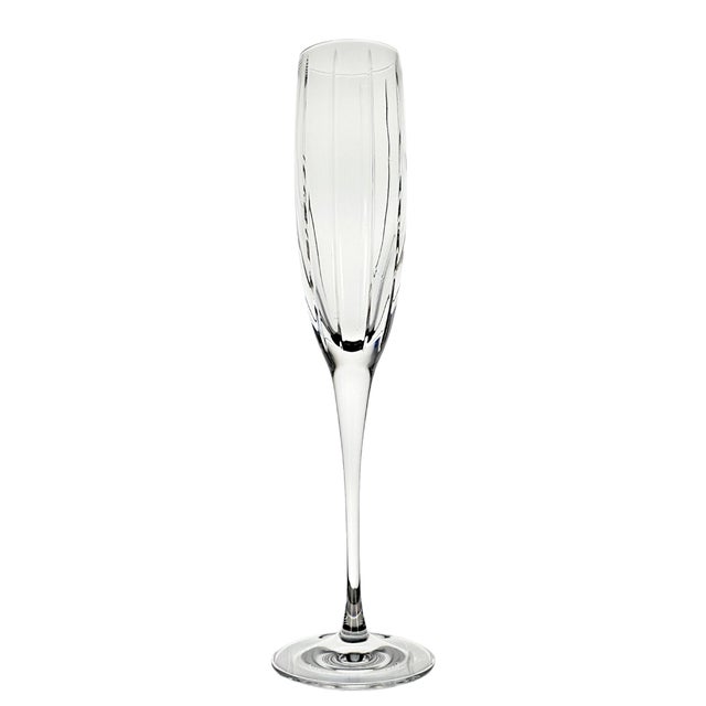 Contemporary 1980s Mikasa Arctic Lights Clear Champagne Flutes, Pair For Sale - Image 3 of 8