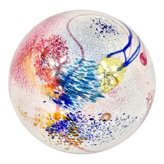 Vintage Contemporary Art Glass Paper Weight For Sale