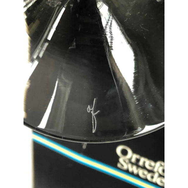 1980s Nils Landberg for Orrefors Crystal Glass Candlestick Holders - Set of 2 For Sale - Image 11 of 13