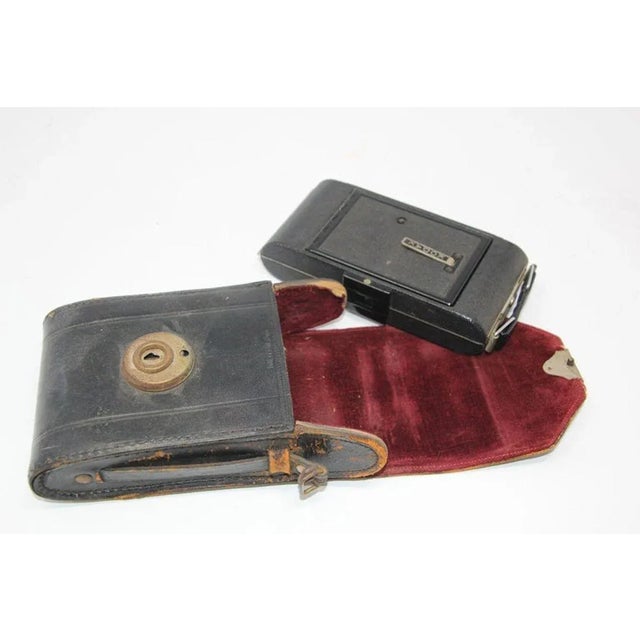 Antique Eastman Kodak 3a Folding Pocket Camera With Leather Case For Sale In Palm Springs - Image 6 of 8
