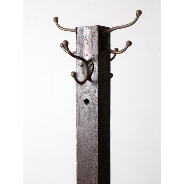 Brown Antique Wooden Coat Rack For Sale - Image 8 of 12