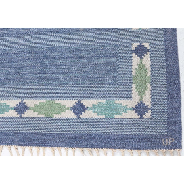 Mid-Century Modern Doris Leslie Blau Vintage Swedish Flat Woven by Ulla Parkdal For Sale - Image 3 of 7