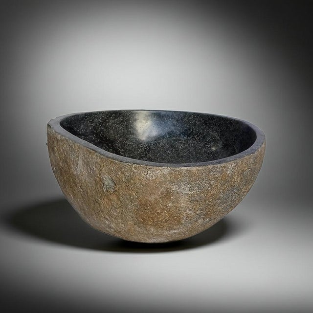 Indonesian River Stone Bowl / Basin, Contemporary For Sale - Image 11 of 11