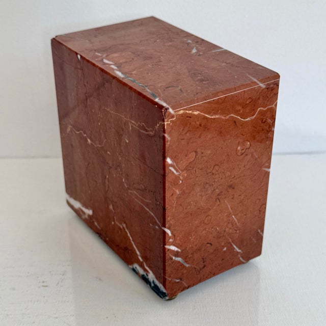 Art Deco Revival Italian Rosso Verona Marble Bookend For Sale - Image 10 of 10