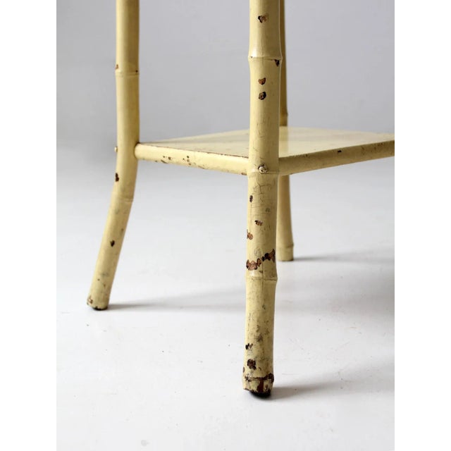 Antique Painted Side Table With Storage Top For Sale - Image 12 of 13