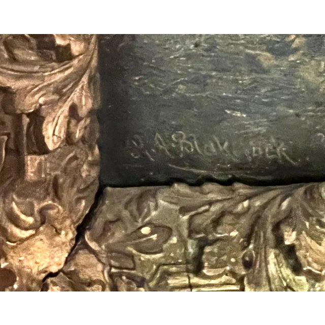 Textile 19th Century Evening Landscape with Moon Oil on Canvas Painting by Ralph Albert Blakelock For Sale - Image 7 of 10