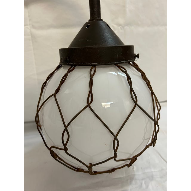 Vintage Caged Globe Sconce For Sale - Image 4 of 7