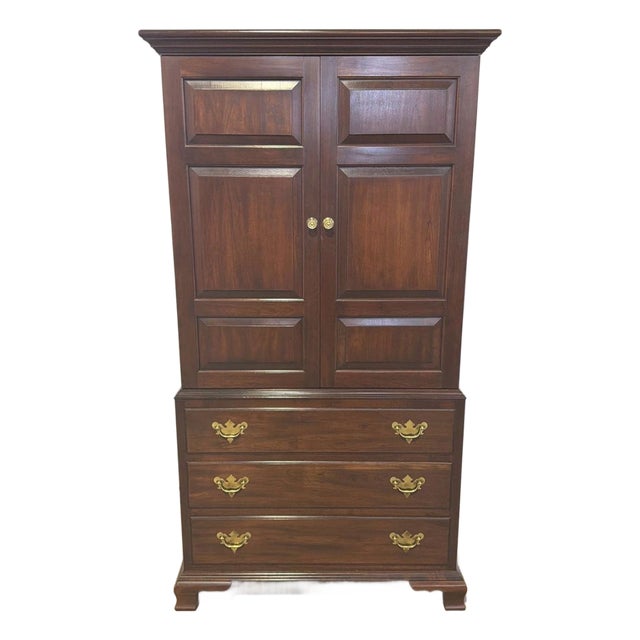 1980s Hitchcock Solid Cherry Armoire. For Sale