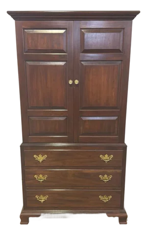 1980s Hitchcock Solid Cherry Armoire.