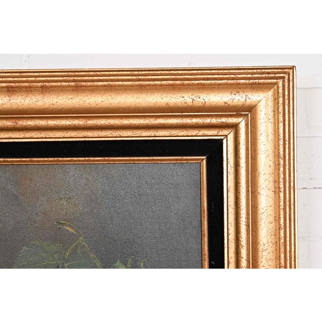Original Signed Frank Lean French Still Life Oil Painting on Canvas in Carved Giltwood Frame For Sale - Image 10 of 15