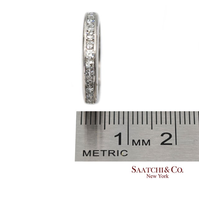 Platinum Platinum(950) Natural Diamond Vintage Band Ring, Size 5.25 For Sale - Image 8 of 8