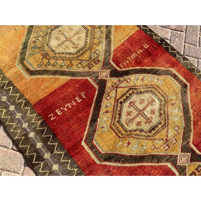 Geometric Design Turkish Handmade Runner Rug - 44" X 125" For Sale - Image 9 of 10