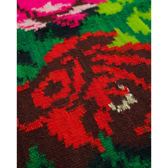 Rustic Vintage Handwoven Wool Runner Rug, 1960s For Sale - Image 3 of 12