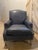 Lillian August Bluish-Gray Leather Easy Chair For Sale - Image 11 of 11