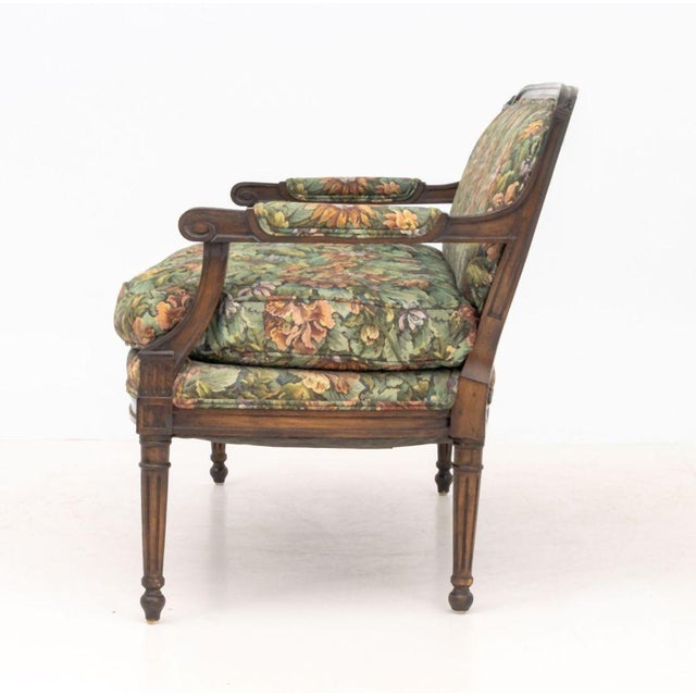 Wood French Provincial Style Mahogany Sofa For Sale - Image 7 of 8