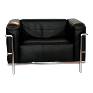 1990s Lc3 Grande Modele Armchair by Le Corbusier for Cassina, Black Leather