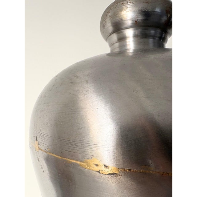 Metal Modernist Mixed Metal Table Lamp, France, 1960s For Sale - Image 7 of 9