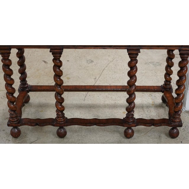 Jonathan Charles Contemporary William and Mary Walnut Secretaire Cabinet on Stand Oyster Veneers For Sale - Image 9 of 14