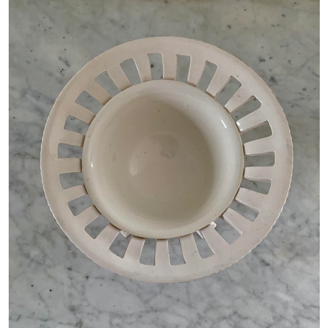 Mid 20th Century Italian Reticulated Neoclassical Porcelain Lion Paw Footed Basket Cachepot For Sale - Image 5 of 10