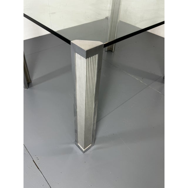 Rectangular Metal, Chrome, and Glass Dining Table from Peter Ghyczy, 1980s For Sale - Image 10 of 13