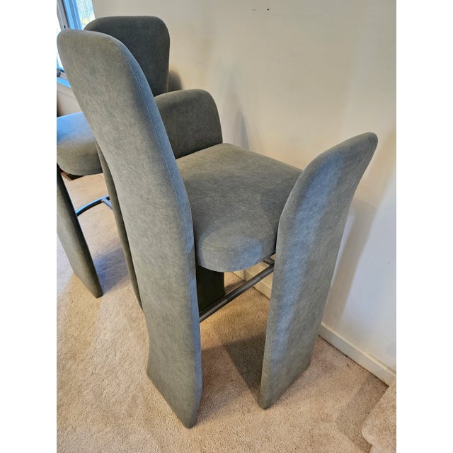 Textile 1990s Sculptural Postmodern Bar Stools - a Pair For Sale - Image 7 of 10