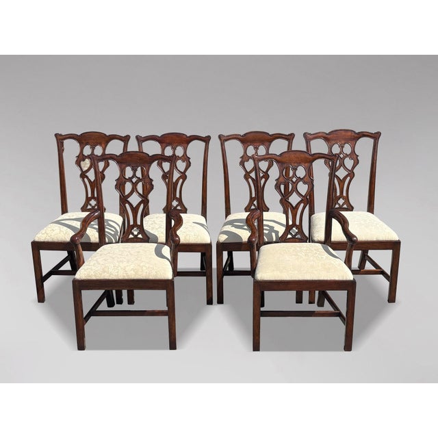 Edwardian Chippendale Mahogany Dining Chairs, 1910, Set of 6 For Sale - Image 13 of 13